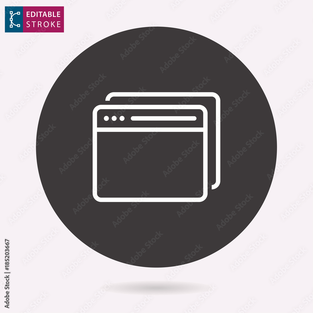 Aufkleber browser line vector icon. editable stroke.