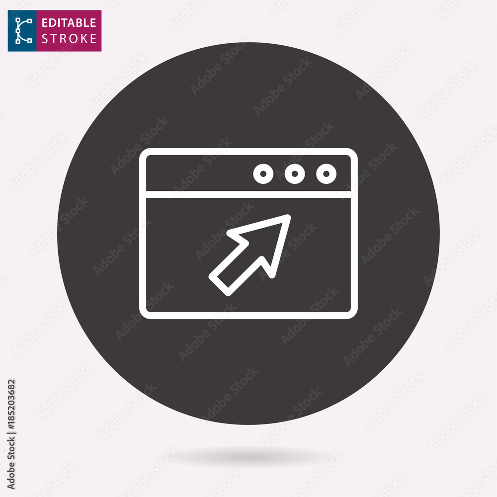 Aufkleber browser line vector icon. editable stroke.