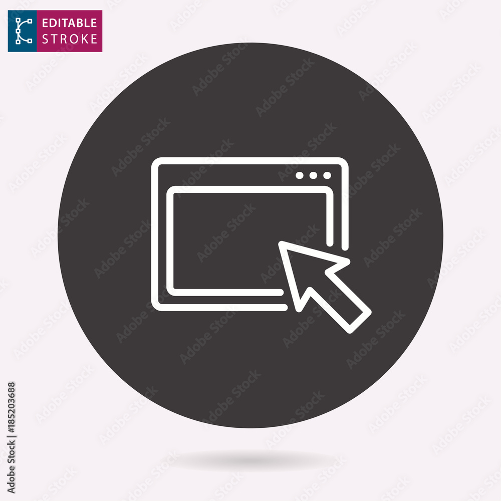 Poster browser line vector icon. editable stroke.
