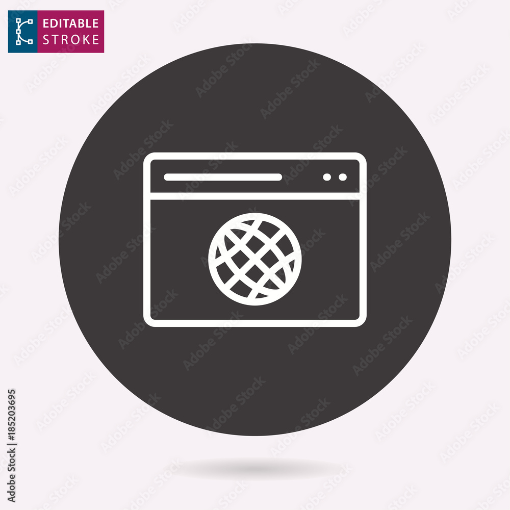 Poster browser line vector icon. editable stroke.