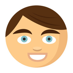 Rundes Gesicht Flat Design Icon 