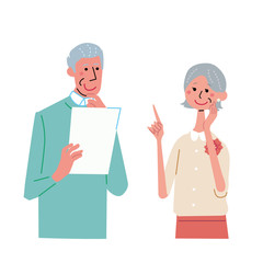 打ち合わせ 高齢男性 シニア イラスト ベクター Wall Mural Matsu