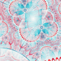 Colorful fractal floral pattern, digital artwork for creative graphic design