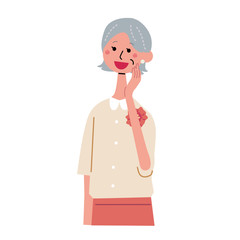 シニア　女性　仕草　イラスト
