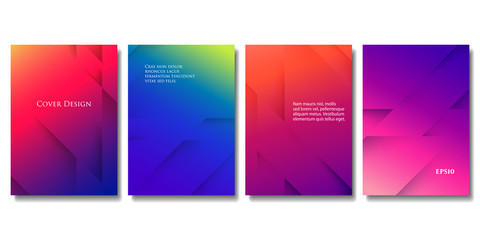 Set of Vector Colorful Brochure Templates. Abstract Three Dimensional Texture with Gradient Effect. Applicable for Web Background, Banners, Posters and Fliers.