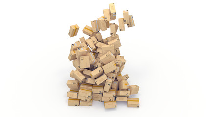 cardboard box chaos 3d render