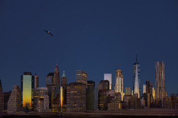 Manhattan, NYC USA - Skyline Manhattan at dawn-Feb 20/2017
