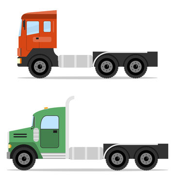 Truck-tractor, freight transport, pull cargo.