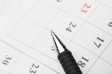 calendar on the table