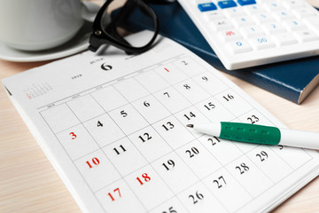 work space. calendar