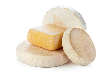 mix cheese isolated on white