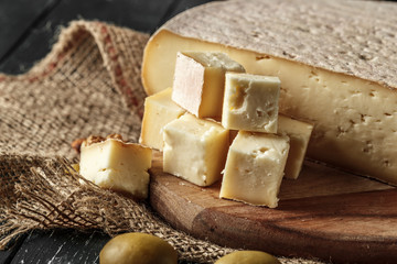 Cheese on the wooden table