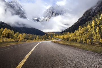 View of a empty highway passing through valley