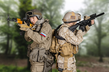 Fototapeta premium Two special force soldiers