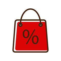 Shopping bag discoun icon