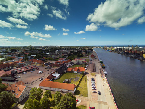 Ventspils city and port, Latvia.
