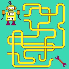 Cartoon Illustration of Paths or Maze Puzzle Activity Game. Kids learning games collection