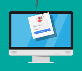 Login into account and fishing hook.