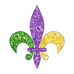 Beautiful fleur de lis with shimmer texture - obrazy, fototapety, plakaty