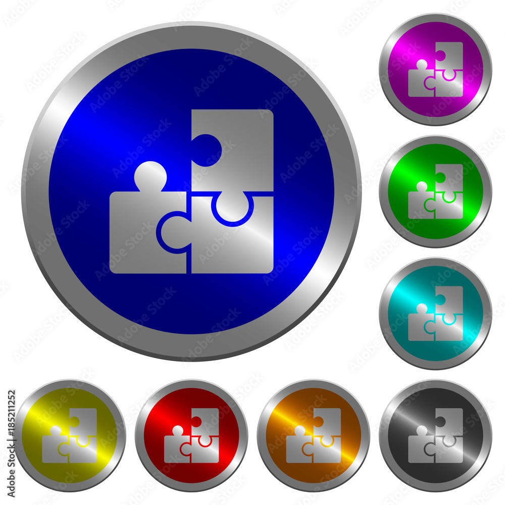 Poster puzzles luminous coin-like round color buttons