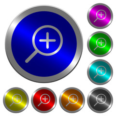 Obraz premium Zoom in luminous coin-like round color buttons