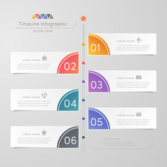 Timeline infographics design template with icons, process diagram, vector eps10 illustration