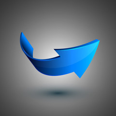 Blue 3d arrow, vector
