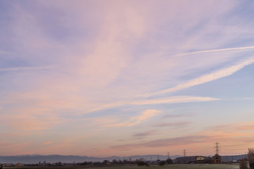 Fototapeta na wymiar Beautiful sunrise in the Tuscan countryside