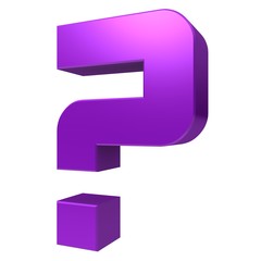 question mark 3d purple interrogation isolated