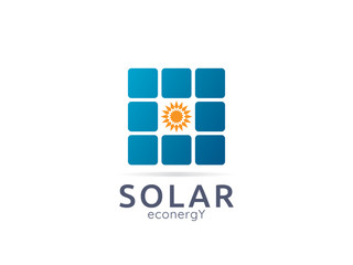 Solar panel energy logo icon. zero waste concept design