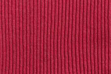 Fototapeta premium Red cotton striped knitting fabric background