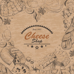 Vector background with cheese products
