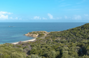 Panoramic view of Sea and coastline in Greece
