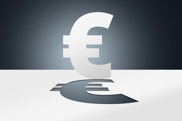 Paper Cut and Fold Art Euro Sign