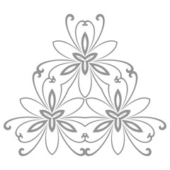 Seamless oriental ornament. Silver vector traditional oriental pattern with 3D elements, shadows and highlights