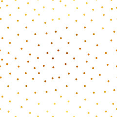 Magic golden stars and snow. Seamless vector pattern. Merry Christmas and happy New Year.