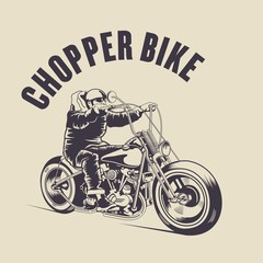 Man ride a custom bike