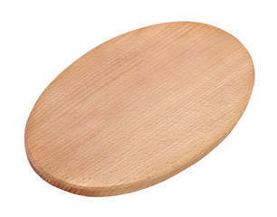 wooden board for kitchen utensils on white background
