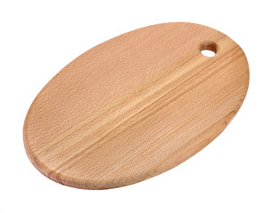 wooden board for kitchen utensils on white background