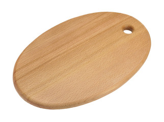 wooden board for kitchen utensils on white background