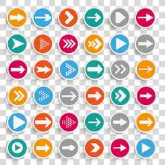 36 Paper Circles Arrows Set Transparent