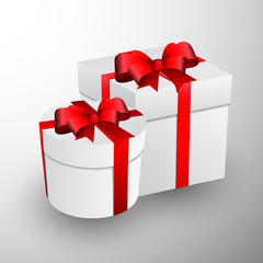 Christmas gift box with red Bow vector