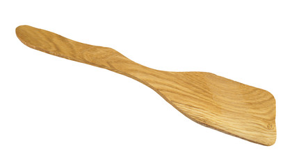 wooden spatula for kitchen utensils on white background