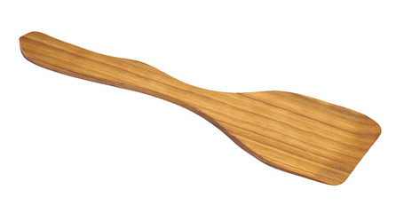 wooden spatula for kitchen utensils on white background