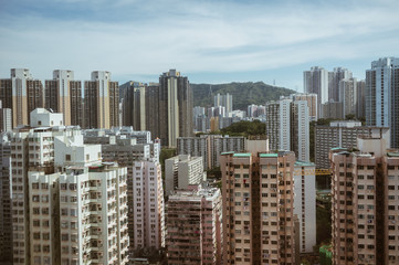 Fototapeta na wymiar A lot of buildings with sky in Hong Kong