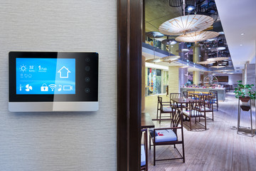 smart screen with smart home with modern dining room