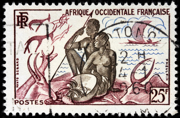 African Couple Stamp