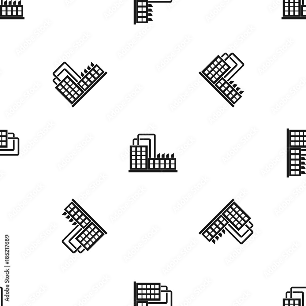 Poster Factory building pattern seamless black