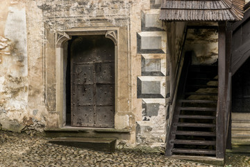 Historic doors with stair