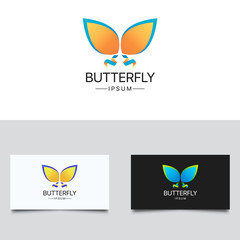 Polygonal butterfly logo